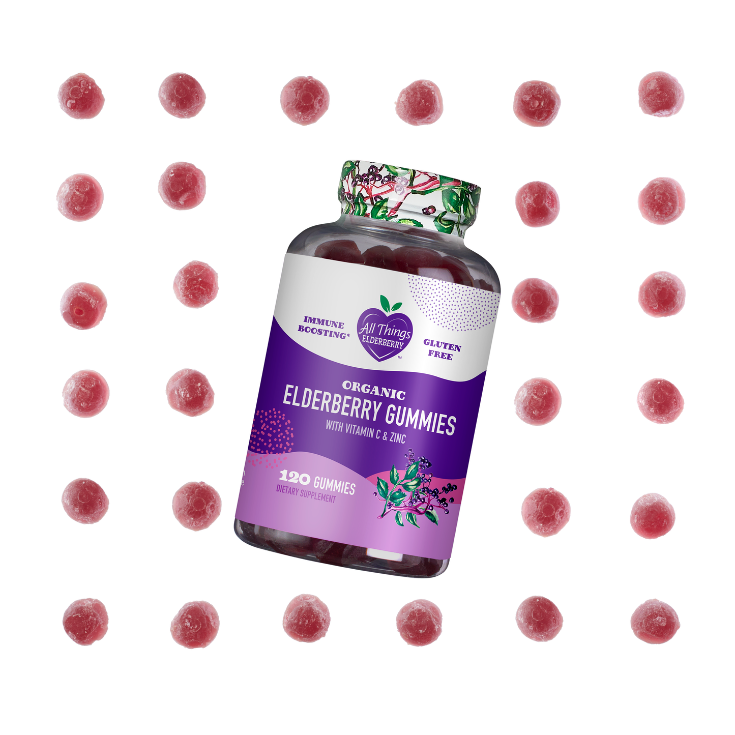 ELDERBERRY GUMMIES WITH VITAMIN C & ZINC - ORGANIC (60 count)