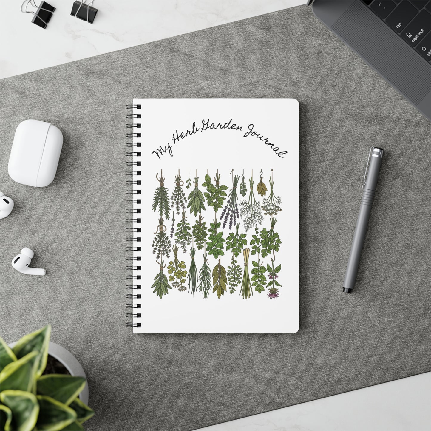 My Herb Garden Journal Wirobound Notebook | A5 Herbal Gardening Journal