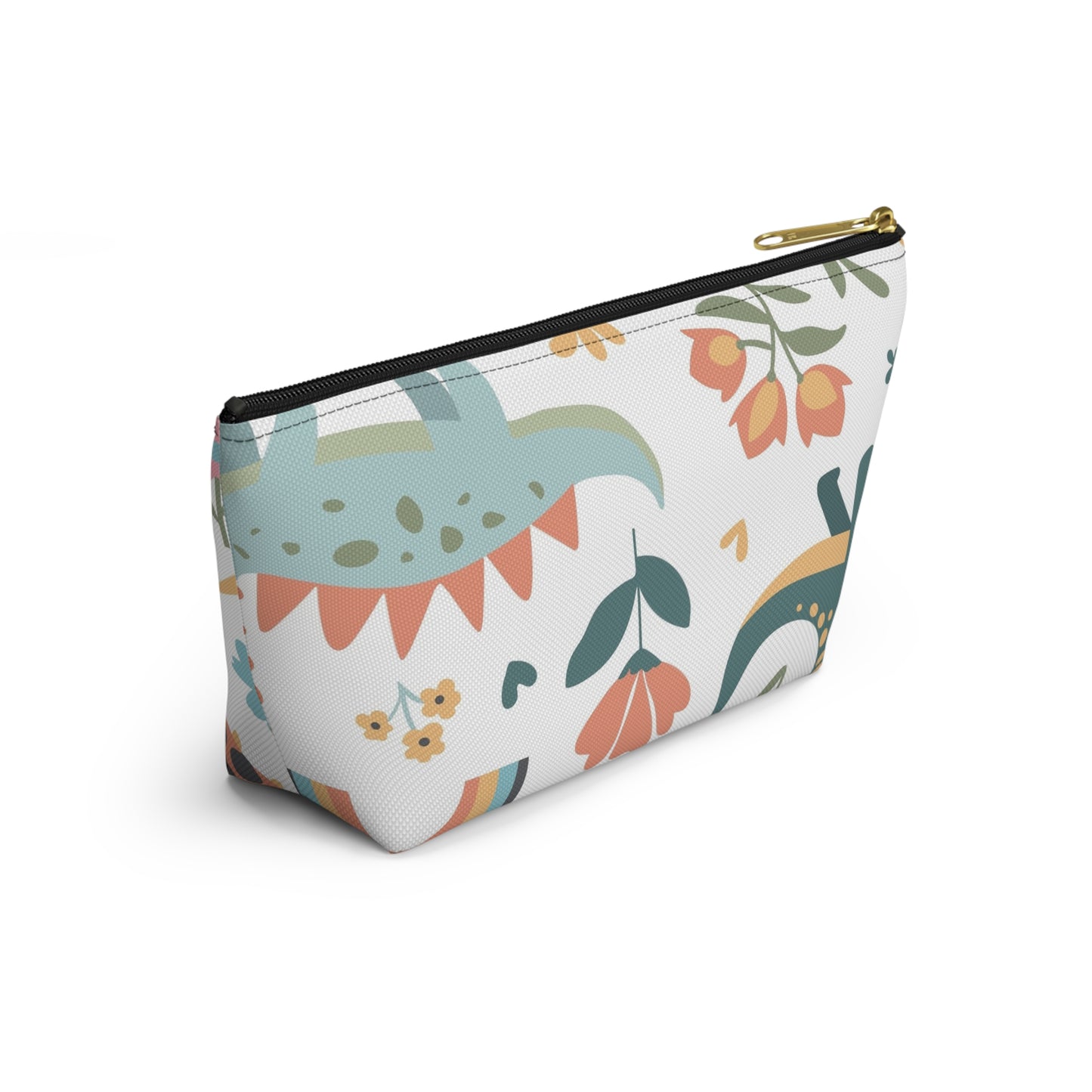 Dino Rainbow Accessory Pouch — Cute Kids Cosmetic & Pencil Case