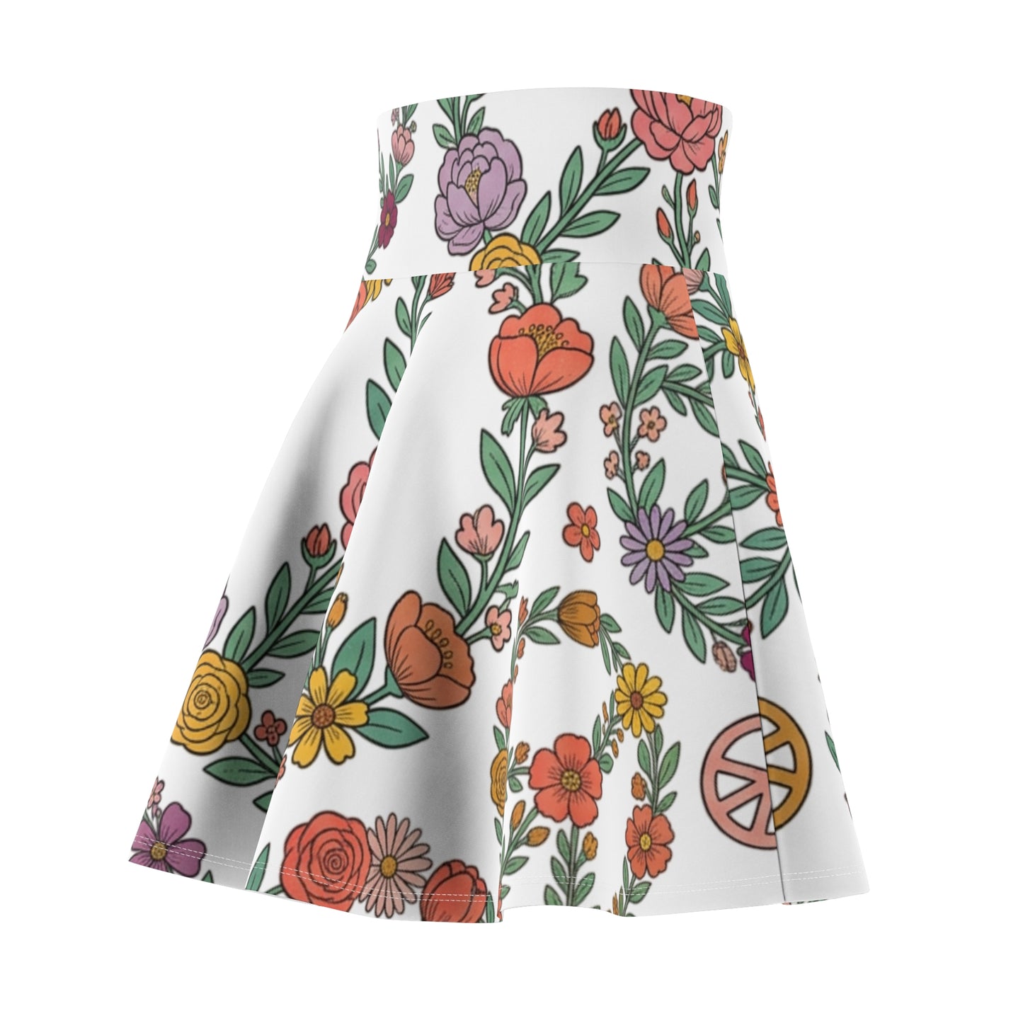 Peace love and Daisies Women's Skater Skirt (AOP)