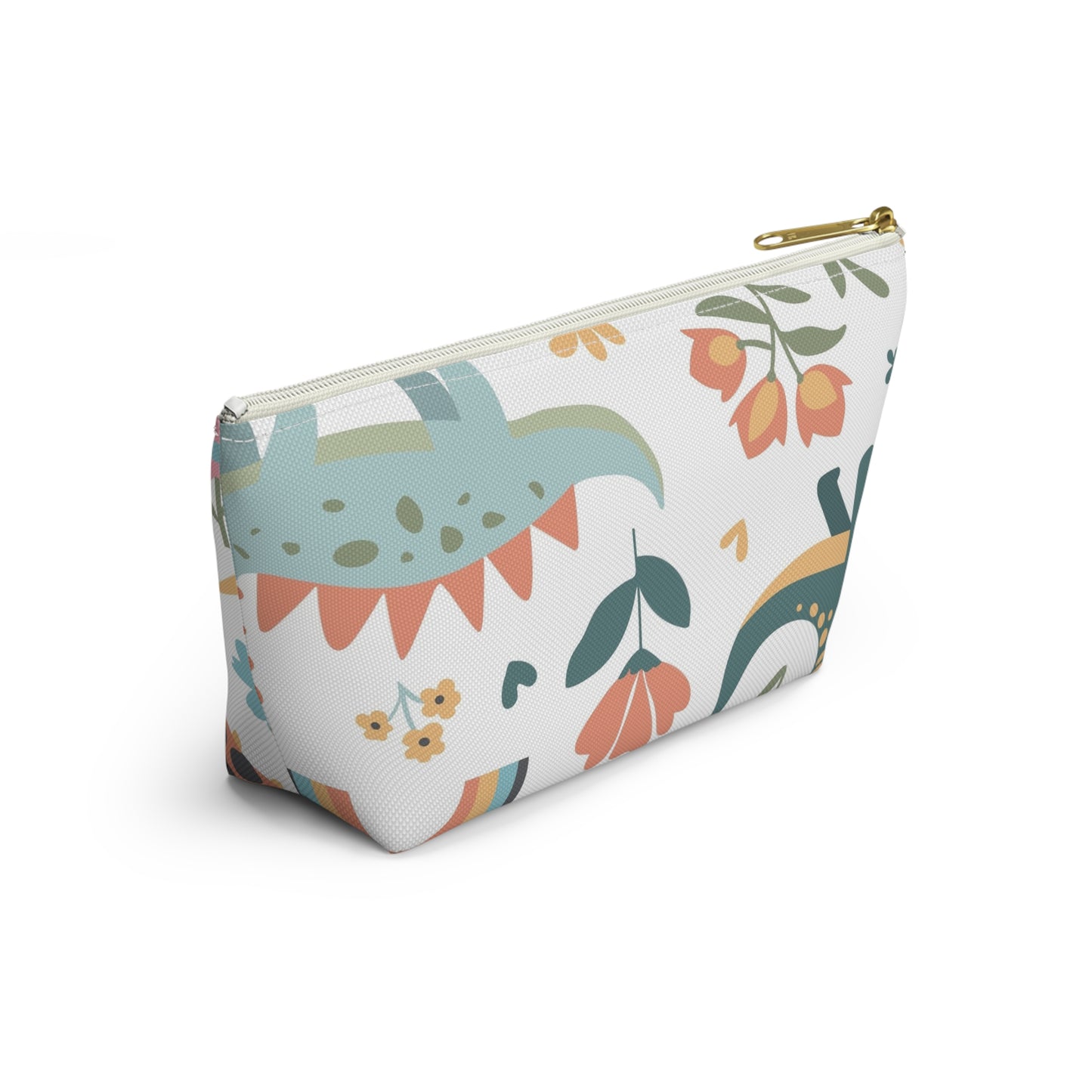 Dino Rainbow Accessory Pouch — Cute Kids Cosmetic & Pencil Case