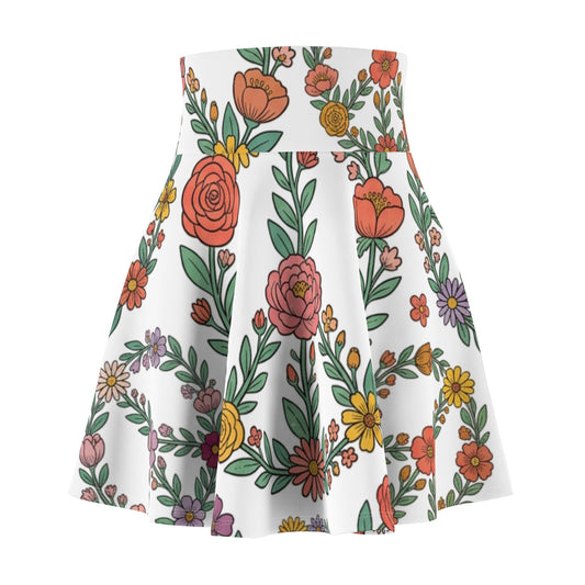 Peace love and Daisies Women's Skater Skirt (AOP)