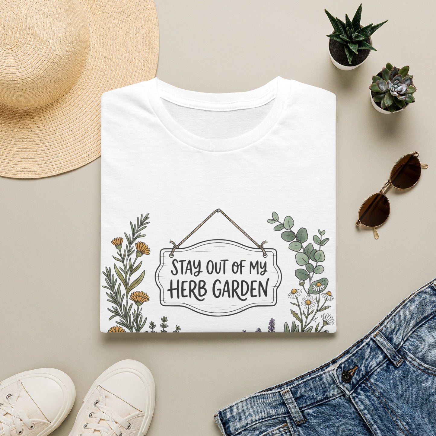 Herb Garden T-Shirt — "Stay Out of My Herb Garden" Botanical Tee