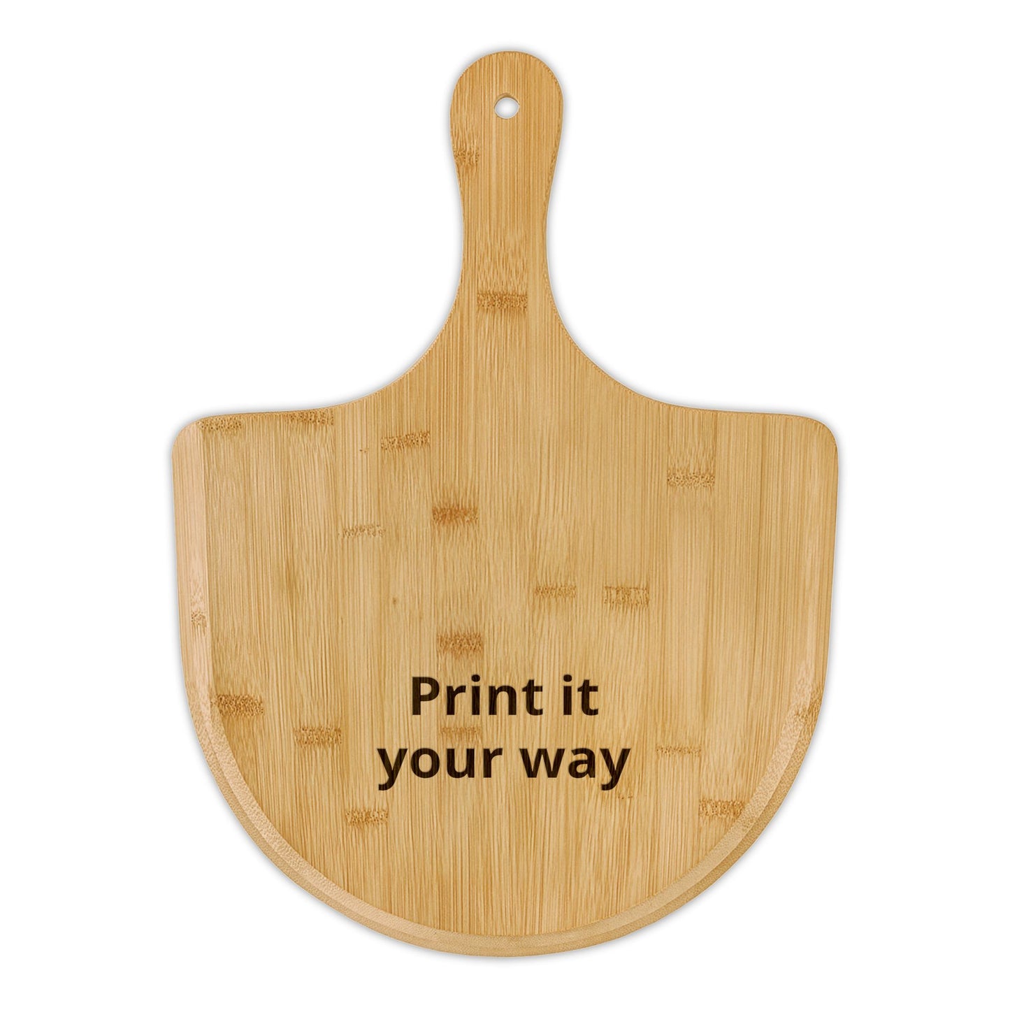 Engraved Bamboo Pizza Peel — Customizable Wooden Pizza Board
