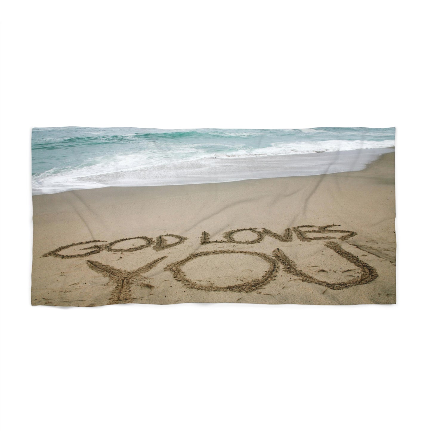"God loves you" Beach Towel