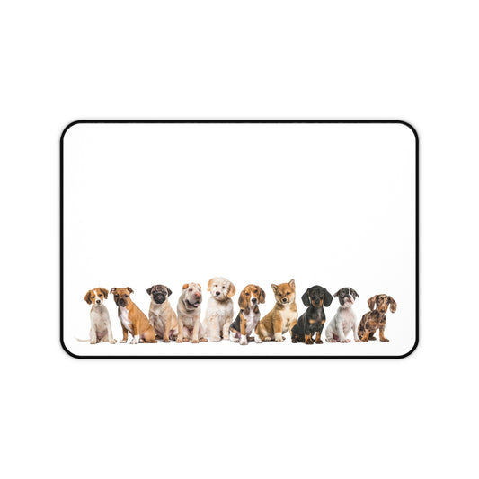 Cute Puppy Line Desk Mat — Waterproof Mouse Pad for Dog Lovers