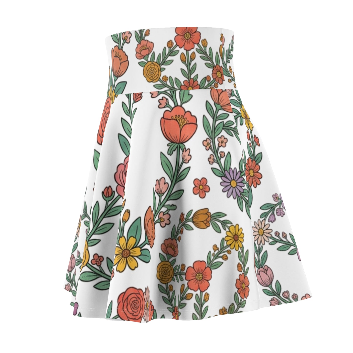 Peace love and Daisies Women's Skater Skirt (AOP)