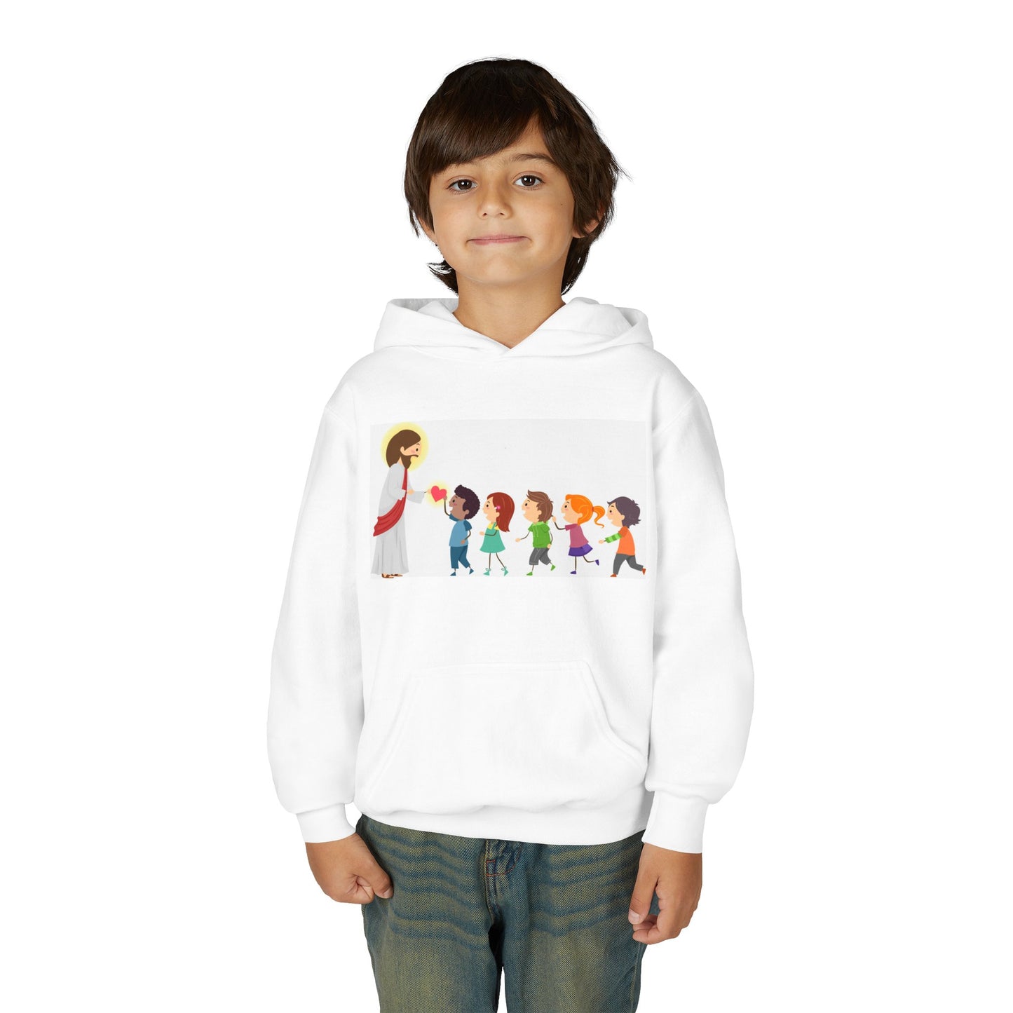 Jesus loves the little children Kids' Hug Parade Hoodie – Cute Children Holding Hands Design
