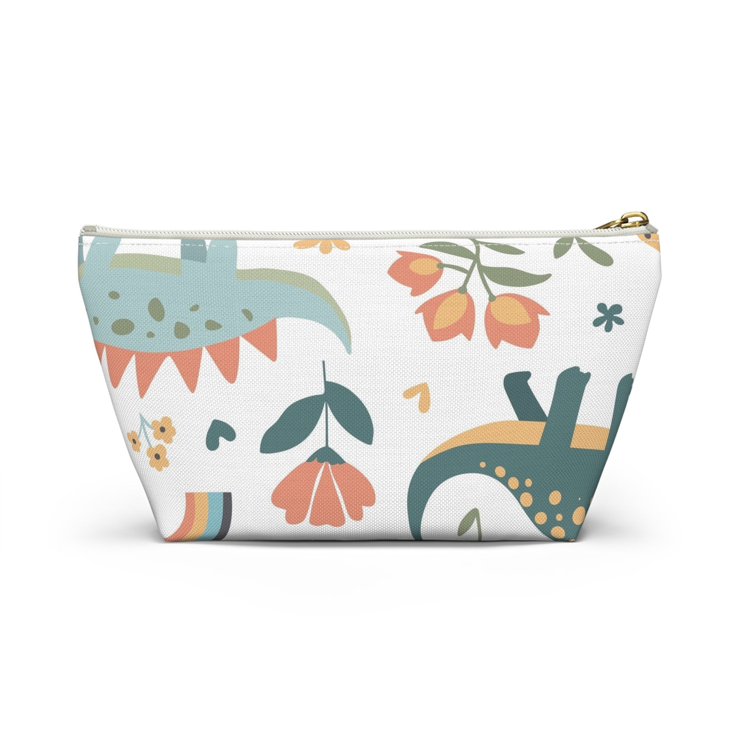 Dino Rainbow Accessory Pouch — Cute Kids Cosmetic & Pencil Case