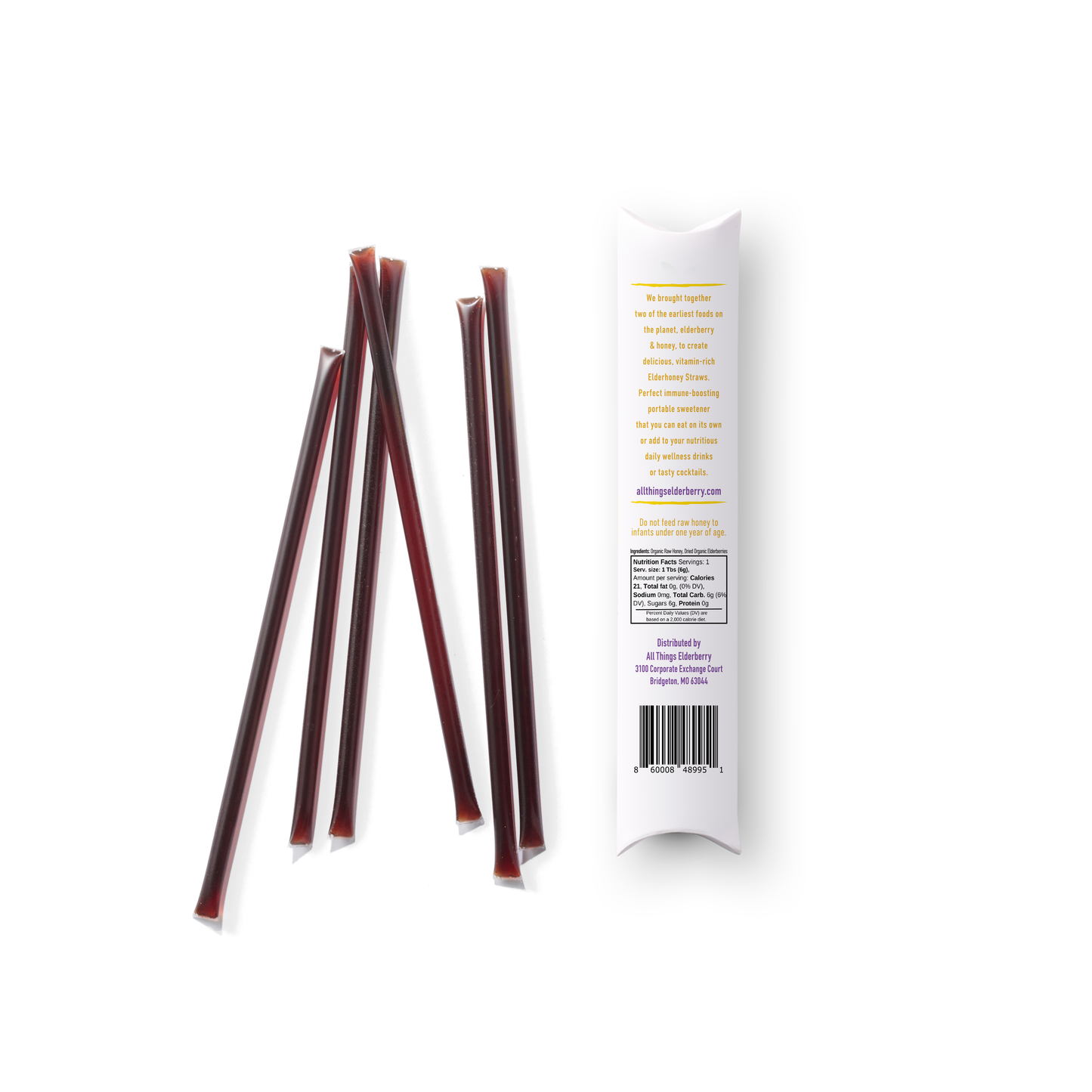 Elderberry Honey Straws - Pack of 10