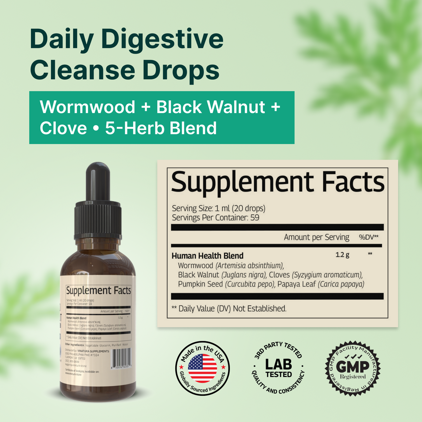 Wormwood Black Walnut Cloves Liquid