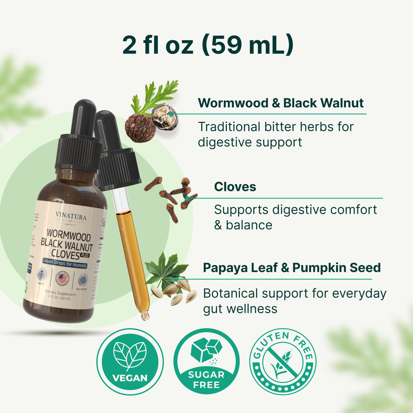 Wormwood Black Walnut Cloves Liquid