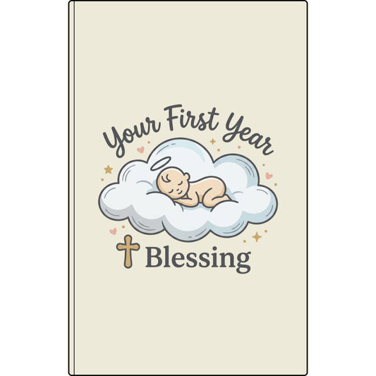 Your First Year Blessing Vegan Leather Journal — Baby Memory Keepsake & Christening Gift