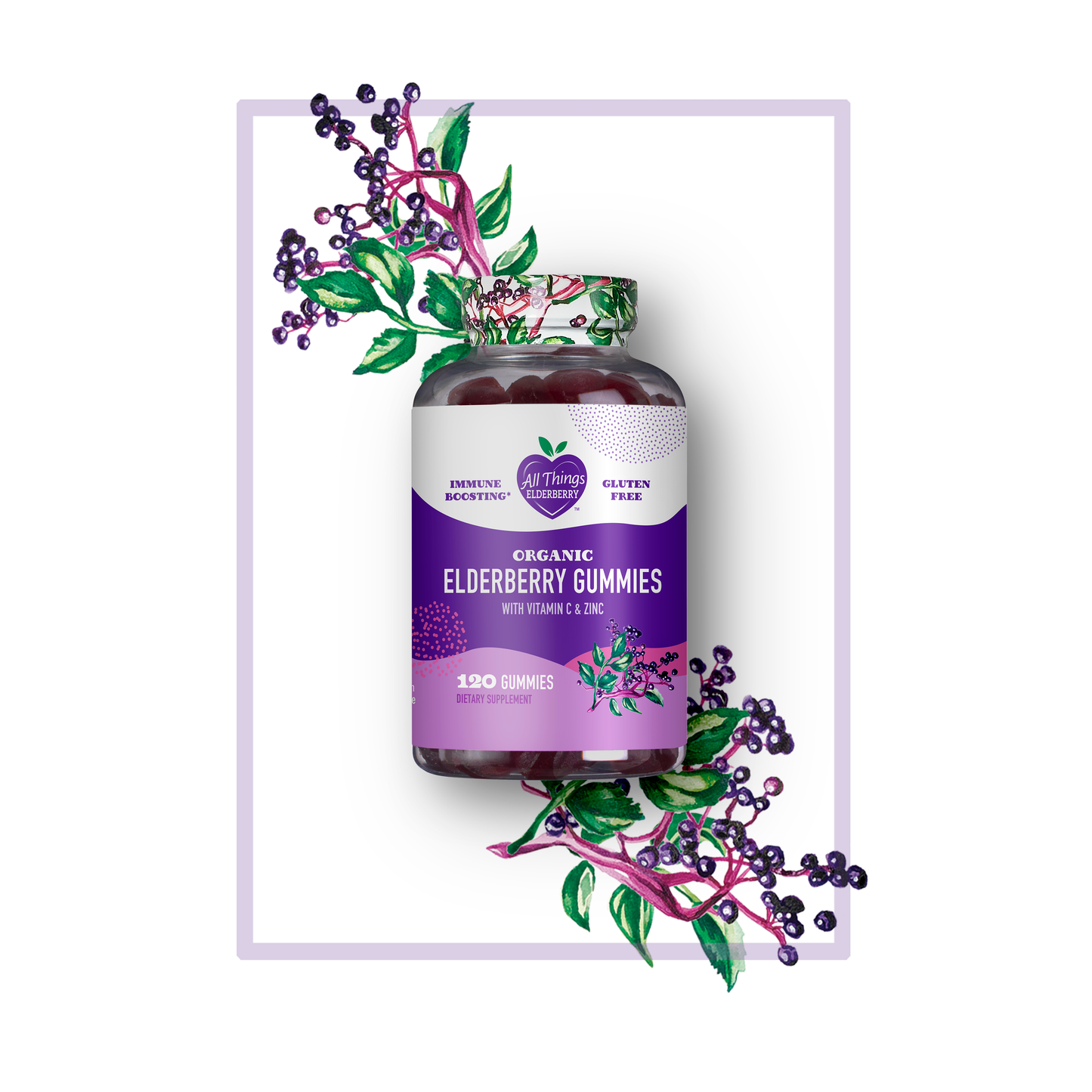 ELDERBERRY GUMMIES WITH VITAMIN C & ZINC - ORGANIC (60 count)
