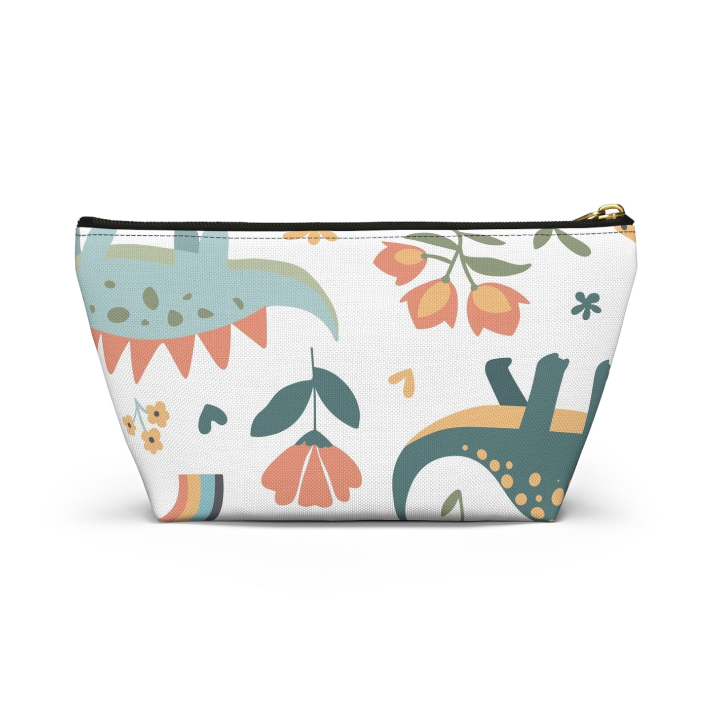 Dino Rainbow Accessory Pouch — Cute Kids Cosmetic & Pencil Case