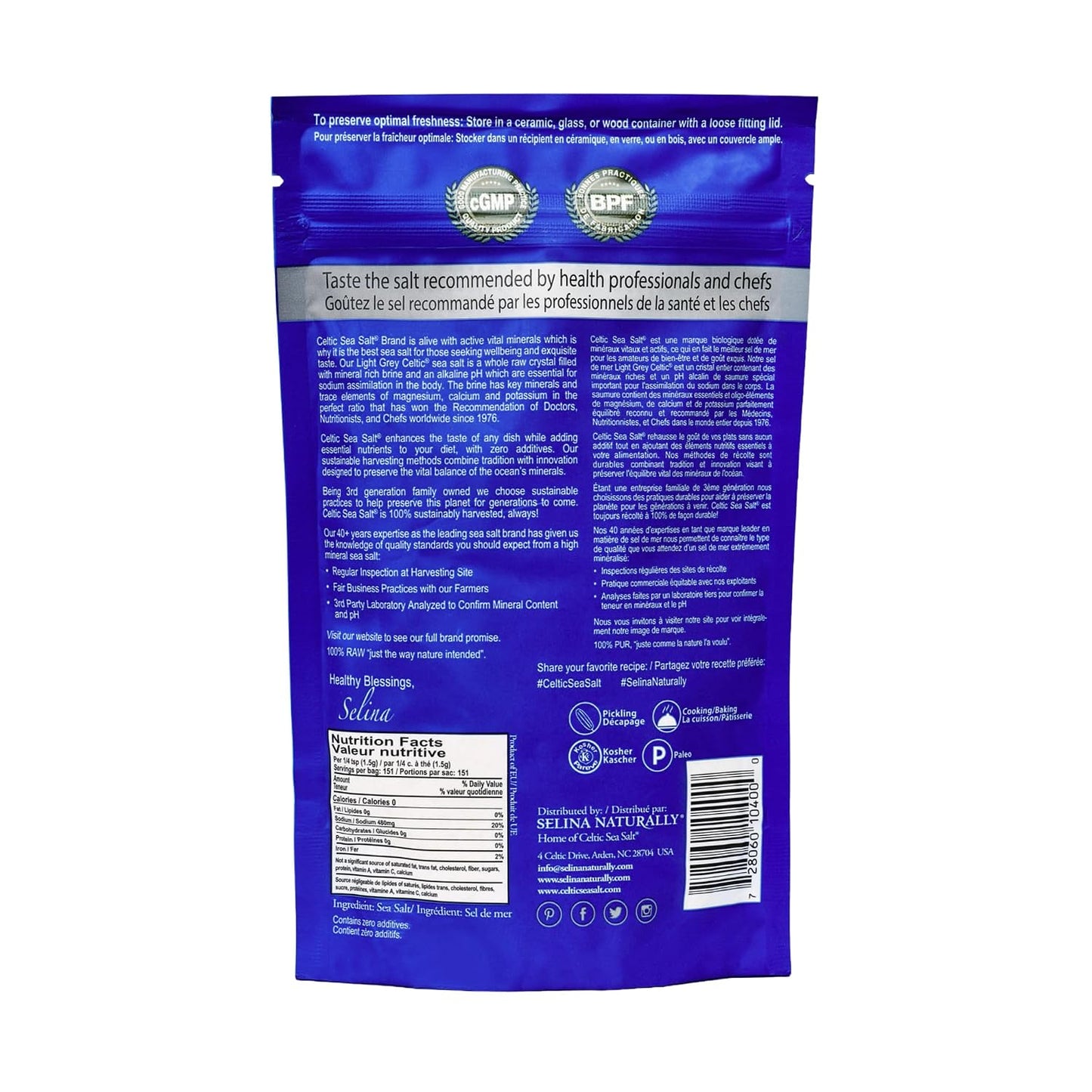 Celtic Sea Salt Light Grey Coarse, Unrefined Mineral Salt (VARIETY OF SIZES)