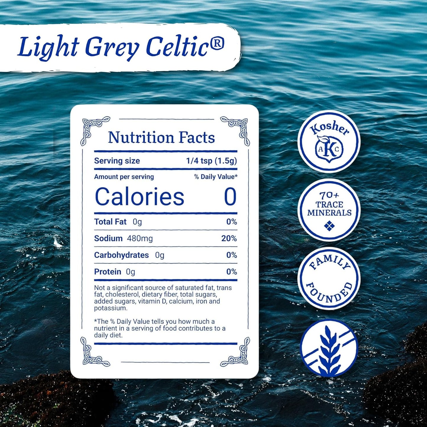 Celtic Sea Salt Light Grey Coarse, Unrefined Mineral Salt (VARIETY OF SIZES)