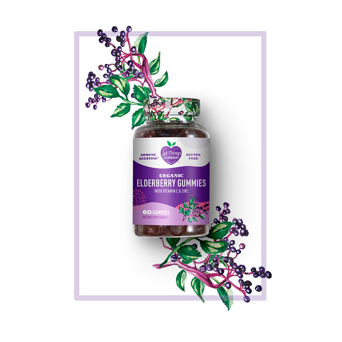 ELDERBERRY GUMMIES WITH VITAMIN C & ZINC - ORGANIC (60 count)