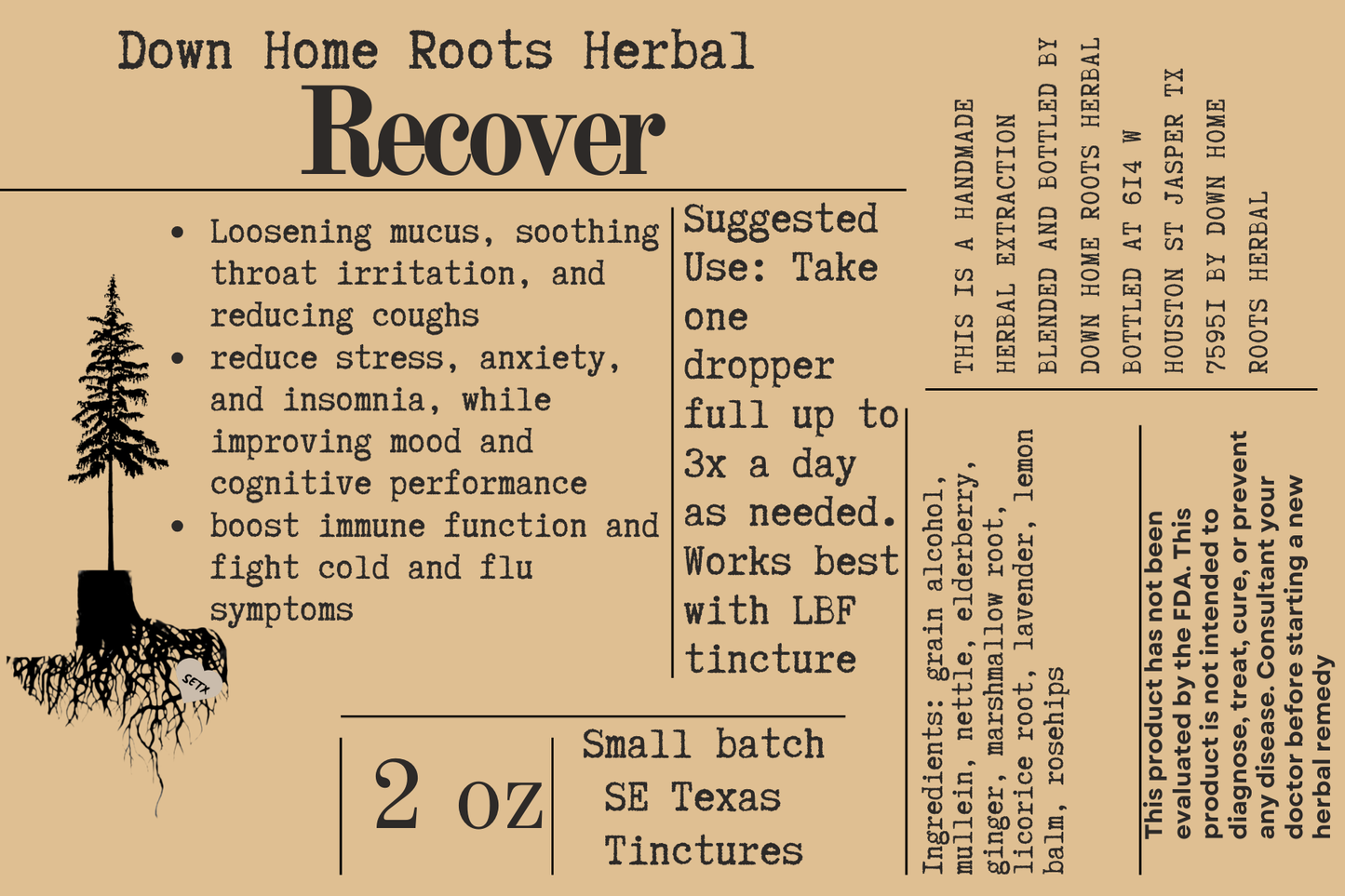 Recover tincture